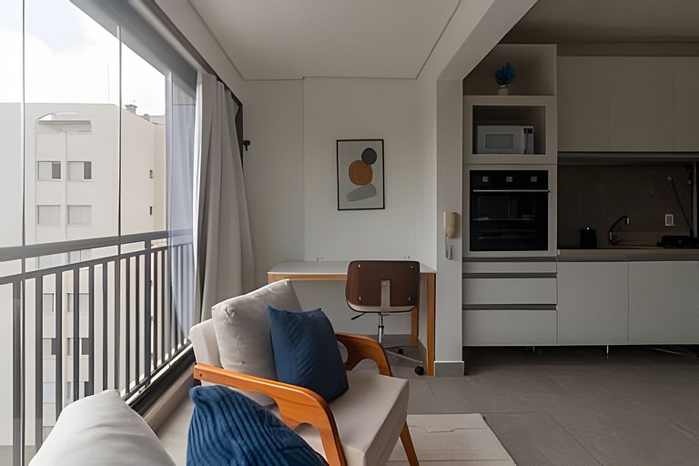 Campo Belo Studio Completo com Garagem e Conforto