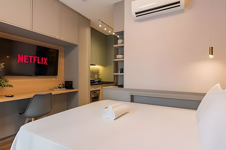 Studio Luxo Moderno a 450m do Metrô Paraíso