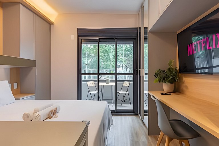 Studio Luxo Moderno a 450m do Metrô Paraíso